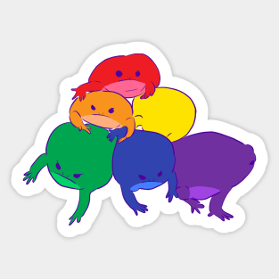 Gay Pride Frog Stack Sticker